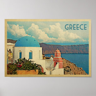 ギリシャのポスターヴィンテージ旅行サントリーニギリシャ ポスター