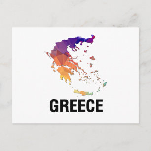 ギリシャのポリゴンモザイク地図 ポストカード