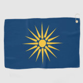 ギリシャのマケドニア地方の旗付きゴルフタオル ゴルフタオル (横)