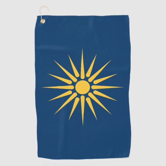 ギリシャのマケドニア地方の旗付きゴルフタオル ゴルフタオル (正面)