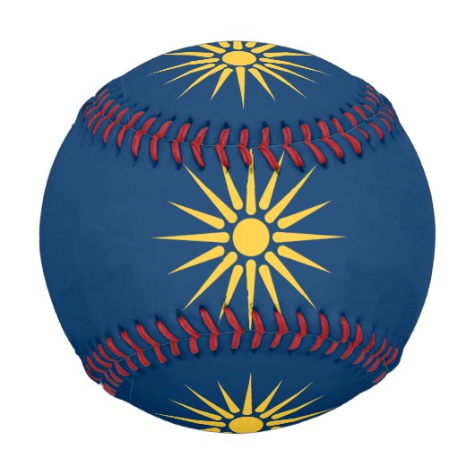 ギリシャのマケドニア州の旗がデザインされた愛国的な野球ボール 野球ボール (正面)