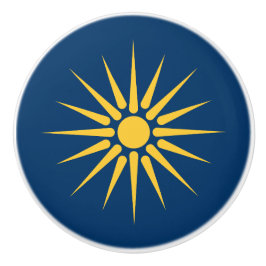 ギリシャのマケドニア州の旗がプリントされた陶器の取っ手 セラミックノブ