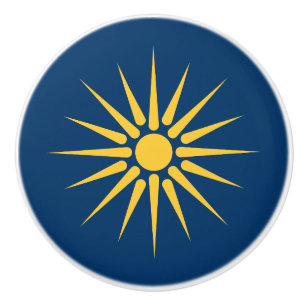 ギリシャのマケドニア州の旗がプリントされた陶器の取っ手 セラミックノブ
