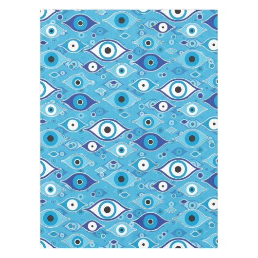 ギリシャのマティマタキ-マティアスマイビルアイパターン テーブルクロス (正面)