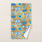 ギリシャのマティマタキ-マティアスマイビルアイパターン バスタオルセット (ハンドタオル)