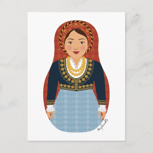 ギリシャのマトリョシカ葉書 ポストカード (正面)