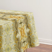 ギリシャのムギの金ゴールドの暗灰色のベージュ中立地球はある調子を与えます テーブルクロス (インサイチュ)