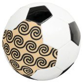 ギリシャのメアンダーキーの波模様 ブラウン サッカーボール (3/4)