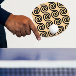 ギリシャのメアンダーキーの波模様 ブラウン 卓球ラケット
