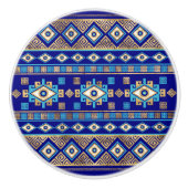 ギリシャのメアンダー鍵と悪の目 セラミックノブ (正面)