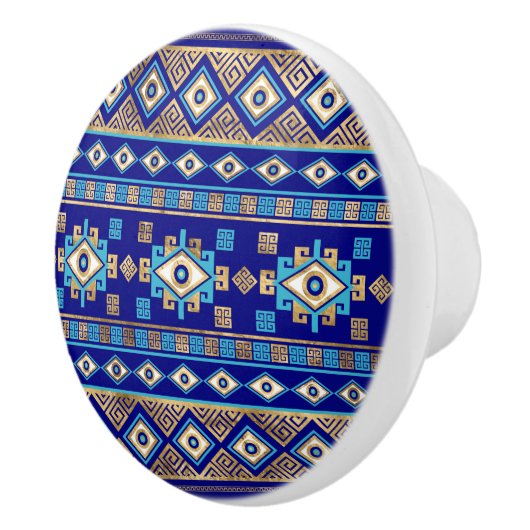 ギリシャのメアンダー鍵と悪の目 セラミックノブ (右)