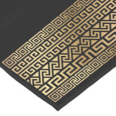 ギリシャのメアンダー鍵オーナメント – 黒と金ゴールド ショートテーブルランナー (コーナー)