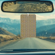 ギリシャのメアンダー鍵スクエアHパターンブラウン