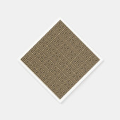 ギリシャのメアンダー鍵スクエアHパターンブラウン スタンダードカクテルナプキン (角)