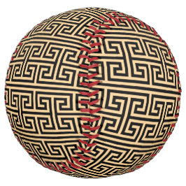 ギリシャのメアンダー鍵スクエアHパターンブラウン ソフトボール