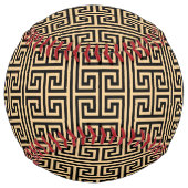 ギリシャのメアンダー鍵スクエアHパターンブラウン ソフトボール (正面)