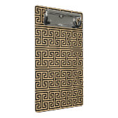 ギリシャのメアンダー鍵スクエアHパターンブラウン ミニクリップボード (アングル)