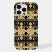 ギリシャのメアンダー鍵スクエアHパターンブラウン iPhoneケース (裏面)