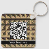 ギリシャのメアンダー鍵正方形パターンブラウン キーホルダー (裏面)