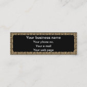 ギリシャのメアンダー鍵正方形パターンブラウン スキニー名刺 (正面)