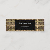 ギリシャのメアンダー鍵正方形パターンブラウン スキニー名刺 (裏面)