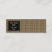 ギリシャのメアンダー鍵正方形パターンブラウン スキニー名刺 (裏面)