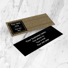 ギリシャのメアンダー鍵正方形パターンブラウン スキニー名刺