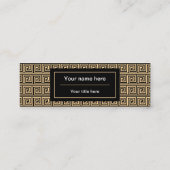 ギリシャのメアンダー鍵正方形パターンブラウン スキニー名刺 (裏面)