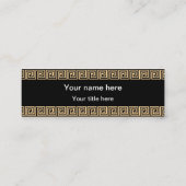 ギリシャのメアンダー鍵正方形パターンブラウン スキニー名刺 (裏面)