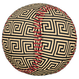 ギリシャのメアンダー鍵正方形パターンブラウン ソフトボール