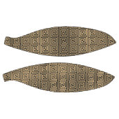 ギリシャのメアンダー鍵正方形パターンブラウン バスケットボール (パネル)