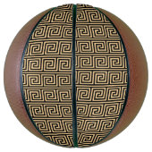 ギリシャのメアンダー鍵正方形パターンブラウン バスケットボール (縦)