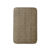 ギリシャのメアンダー鍵正方形パターンブラウン バスマット (正面縦)