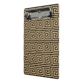 ギリシャのメアンダー鍵正方形パターンブラウン ミニクリップボード (アングル2)