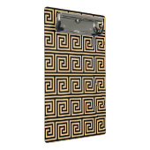 ギリシャのメアンダー鍵正方形パターンブラウン ミニクリップボード (アングル)