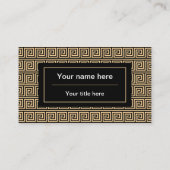 ギリシャのメアンダー鍵正方形パターンブラウン 名刺 (裏面)