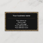 ギリシャのメアンダー鍵正方形パターンブラウン 名刺 (正面)