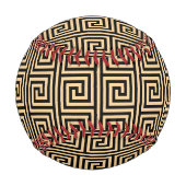 ギリシャのメアンダー鍵正方形パターンブラウン 野球ボール (裏面)