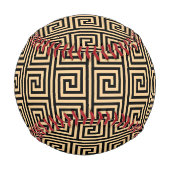 ギリシャのメアンダー鍵正方形パターンブラウン 野球ボール (正面)
