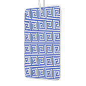 ギリシャのメアンダー鍵正方形パターンブルー カーエアーフレッシュナー (左)