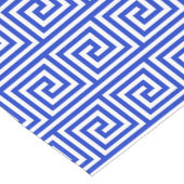 ギリシャのメアンダー鍵正方形パターンブルー ショートテーブルランナー (コーナー)
