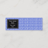 ギリシャのメアンダー鍵正方形パターンブルー スキニー名刺 (裏面)