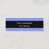 ギリシャのメアンダー鍵正方形パターンブルー スキニー名刺 (裏面)