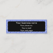 ギリシャのメアンダー鍵正方形パターンブルー スキニー名刺 (正面)