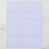 ギリシャのメアンダー鍵正方形パターンブルー チラシ (正面)