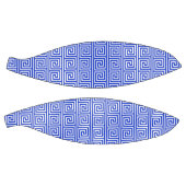 ギリシャのメアンダー鍵正方形パターンブルー バスケットボール (パネル)