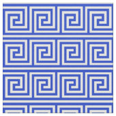 ギリシャのメアンダー鍵正方形パターンブルー ファブリック (クローズアップ)
