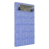 ギリシャのメアンダー鍵正方形パターンブルー ミニクリップボード (アングル)