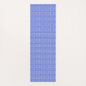 ギリシャのメアンダー鍵正方形パターンブルー ヨガマット (裏面)