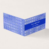 ギリシャのメアンダー鍵正方形パターンブルー 名刺 (外部)